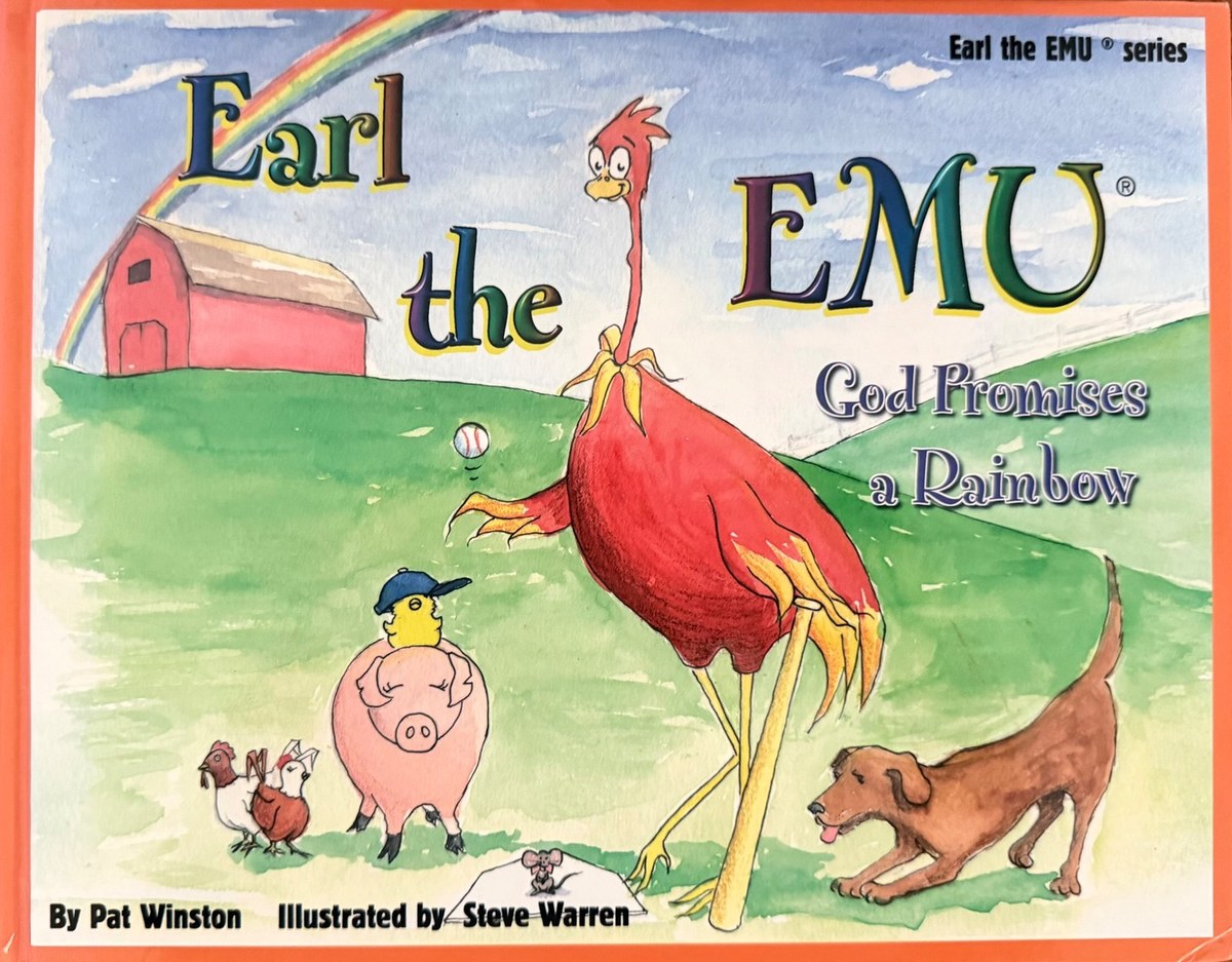 Book cover: Earl the Emu God Promises a Rainbow